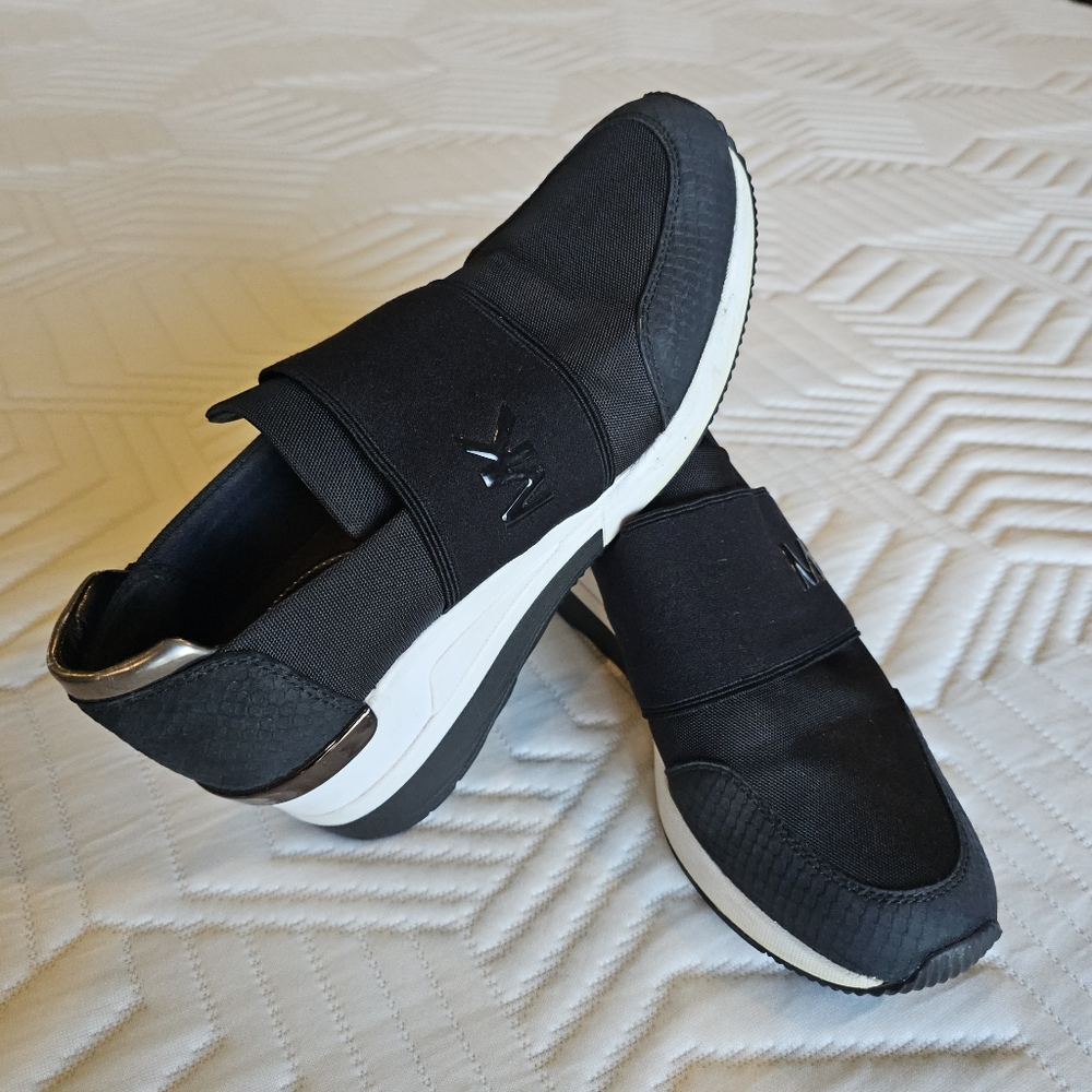 Michael Kors Women's Black and White Slip-On Sneakers